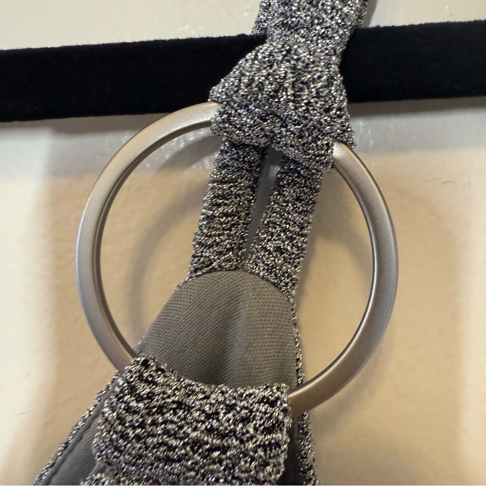 Calvin Klein Silver Shimmer Maxi Evening Dress - Picture 7 of 11